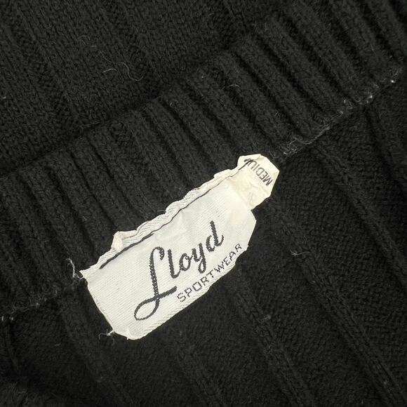 Vintage Lloyd Sportwear Black Ribbed Knit Sweater Skirt Women’s Medium - Picture 5 of 6
